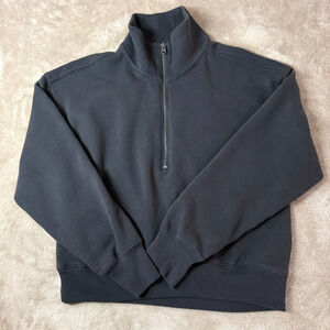 Abercrombie & Fitch Soft A&F Collection Half Zip Pullover Crop Sweatshirt S Smal